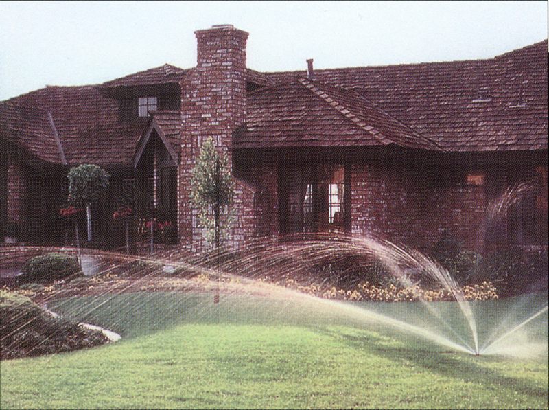 Front lawn of a home with TradeWind-installed sprinkler system